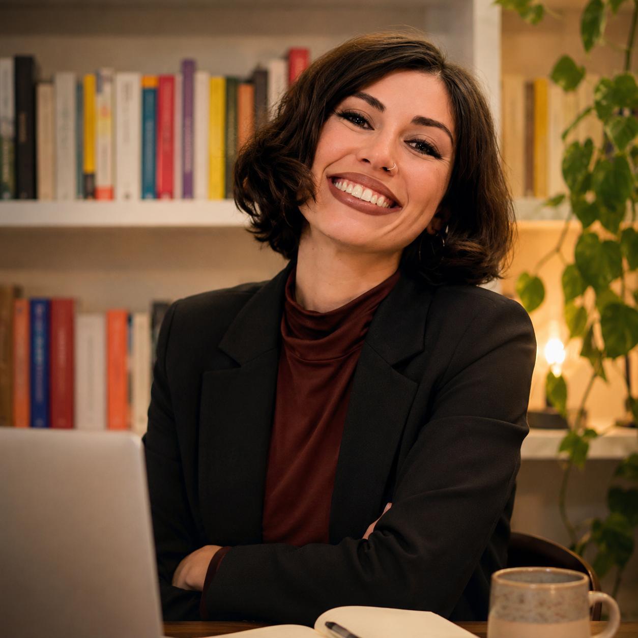 Chiara Pallotta, life coach umanista, nel suo studio